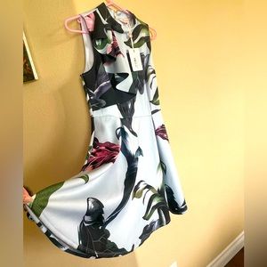 Ted Baker size 3 blue flower cocktail party dress